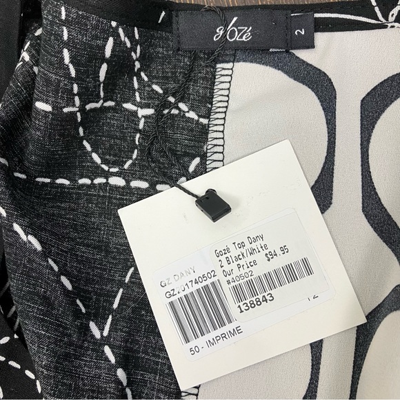 NWT G!oze Black & white top - Picture 7 of 9